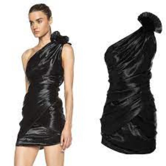 Isabel Marat Women Black One Shoulder Dress Size S/Eu 38 - Picture 1 of 15